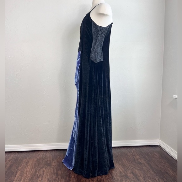 Vintage Goth Steampunk Cykxtees Velvet Cosplay Princess Renaissance Maxi Dress - Picture 11 of 16
